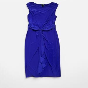 Lauren Ralph Lauren Women’s Size 16 Royal Purple Draped Front Sleeveless Dress